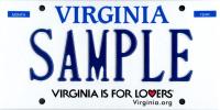 "" Plaque d'immatriculation de Virginie « Virginia is for Lovers » (La Virginie est pour les amoureux) en format échant
