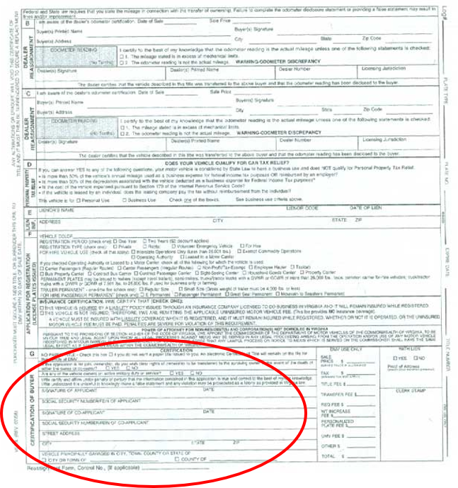 titre du véhicule page d'instructions 2