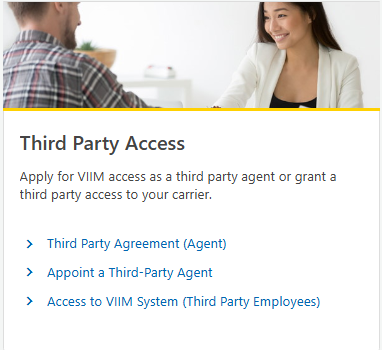 Système VIIM - Accès par des tiers